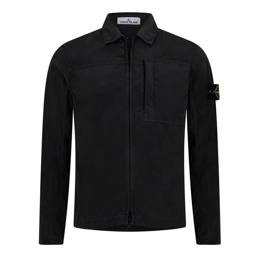 Stone Island Garment Dyed Crinkle Reps Over Shirt - Grey